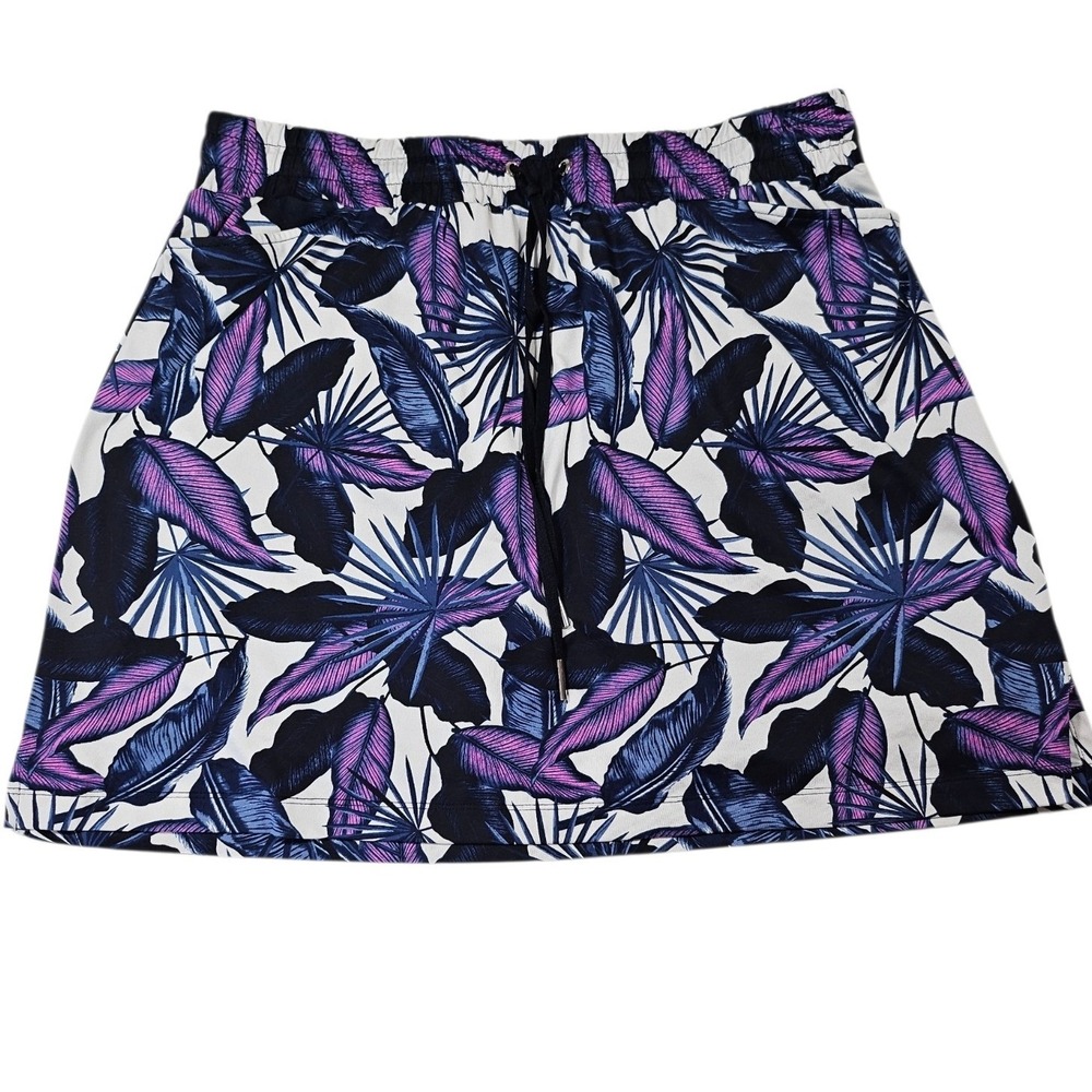 Tail White Label Tropical Athletic Skort XL Purple Blue Palm Leaf Golf Tennis